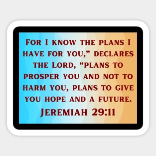 Bible Verse Jeremiah 29:11 Sticker